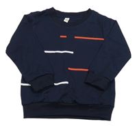 Tmavomodrá ľahká mikina s prúžkami