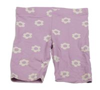 Lila kvetinové elastické kraťasy F&F