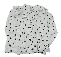 Bílá puntíkatá halenka s volánkem Reserved