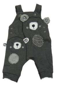 Antracitové laclové tepláky s medvědy George