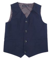 Tmavomodrá kostkovaná slavnostní vesta Next