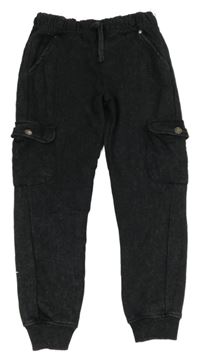 Čierno-sivé cargo tepláky Y.F.K.