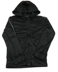 Čierna športová prepínaci mikina s kapucňou