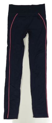 Tmavomodré športové legíny s proužkem