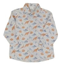 Biela košeľa s dinosaurami