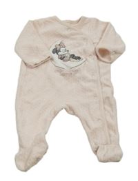 Svetloružový zamatový overal s Minnie C&A