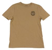 Hnedé tričko s palmou a nápismi F&F