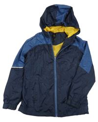 Tmavomodro-světlemodrá šusťáková bunda s kapucí Crivit