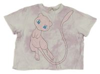 Bielo-fialové vzorované crop tričko s Pokémonem H&M