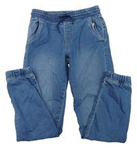 Modré teplákové jogger rifle Denim Co.