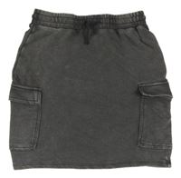 Šedá tepláková cargo sukně riflového vzhledu H&M