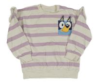 Lila-biela pruhovaná mikina s Bluey F&F