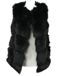 Dámska čierna kožušinová vesta Miss Guided
