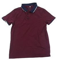 Vínové polo tričko M&S