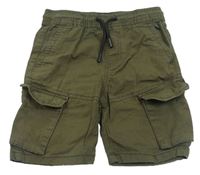 Khaki plátenné kraťasy s vreckami Denim Co.