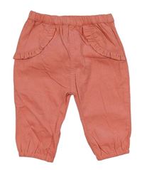 Růžové cuff manšestráky s volánky Matalan