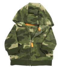 Khaki army fleecová prepínaci mikina s kapucňou