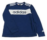 Tmavomodro-biela mikina zn. Adidas
