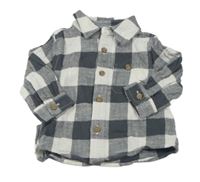 Tmavošedo-bílá kostkovaná košile George