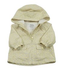 Smetanovo-žlutá květovaná šusťáková jarní bunda s kapucí F&F