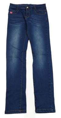 Tmavomodré skinny rifle 