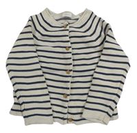 Béžovo-tmavomodrý pruhovaný prepínaci sveter Next