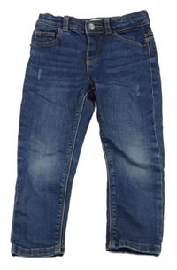 Modré skinny rifle s vyšúchaním Zara