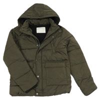 Khaki šusťáková zimní bunda s kapucí Nutmeg