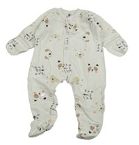 Bílý overal se zvířátky Minikin