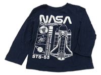 Tmavomodré tričko s raketou NASA
