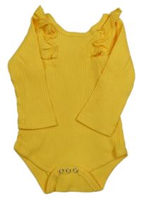 Žlté rebrované body s volánikom