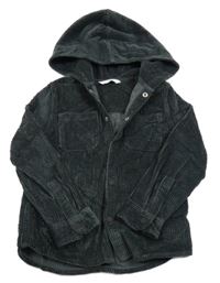 Tmavosivá menšestrová košeľová bunda s kapucňou M&S