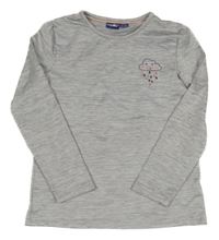 Sivé žíhané thermo tričko s mrakem Lupilu