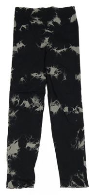 Čierno-sivé batikované športové legíny