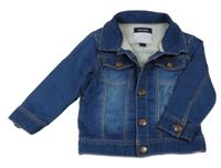 Tmavomodrá tepláková rifľová bunda Kiabi