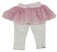 Bílé pruhované legíny s tylovou sukní