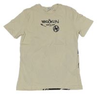 Béžové tričko s nápisom H&M