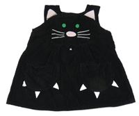 Čierne menšestrové na traké šaty s mačkou a rolničkou