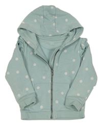 Světlemodrá puntíkatá propínací mikina s kapucí M&S