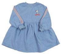 Svetlomodré teplákové šaty so Snoopym M&S