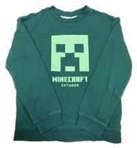 Tmavozelená mikina s potiskem - Minecraft H&M
