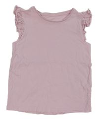 Svetloružové tričko s volánikmi Primark