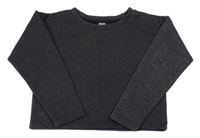 Čierna melírovaná oversize mikina