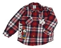 Červeno-tmavomodrá kockovaná košeľa s Mickeym zn. Disney
