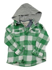 Zeleno-bílá kostkovaná košile s kapucí M&S