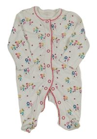 Biely overal s kvietkami F&F