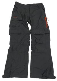 Tmavošedé funkční šusťákové kalhoty Decathlon