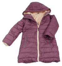 Vínový  šusťákový zimní kabát