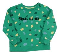 Zelená mikina so vzorom a nápisom Dunnes