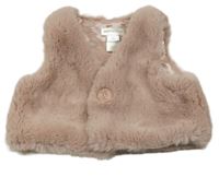 Staroružová kožušinová podšitá vesta Monsoon